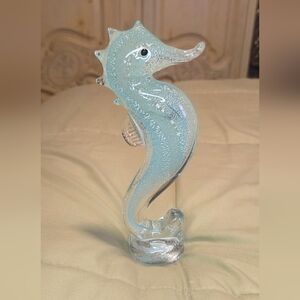 Bluewater Outriggers Glass Seahorse Figurine Coastal Beach Decor